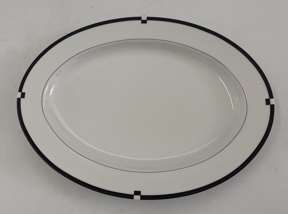 Vintage Mikasa Midnight L5542 Oval Serving Platter MCM Made in Japan